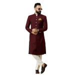 Classic Wine Achkan for Men | Elegant Ethnic Wear | Jaipurio